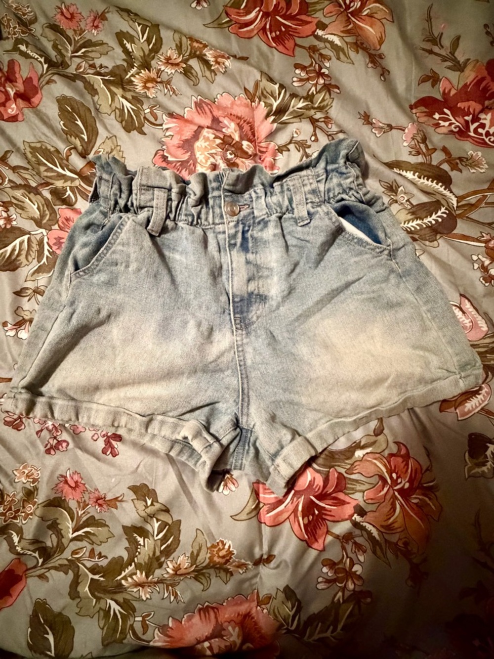 No Boundaries XS Paper Bag Waist Denim Shorts - Excellent Condition